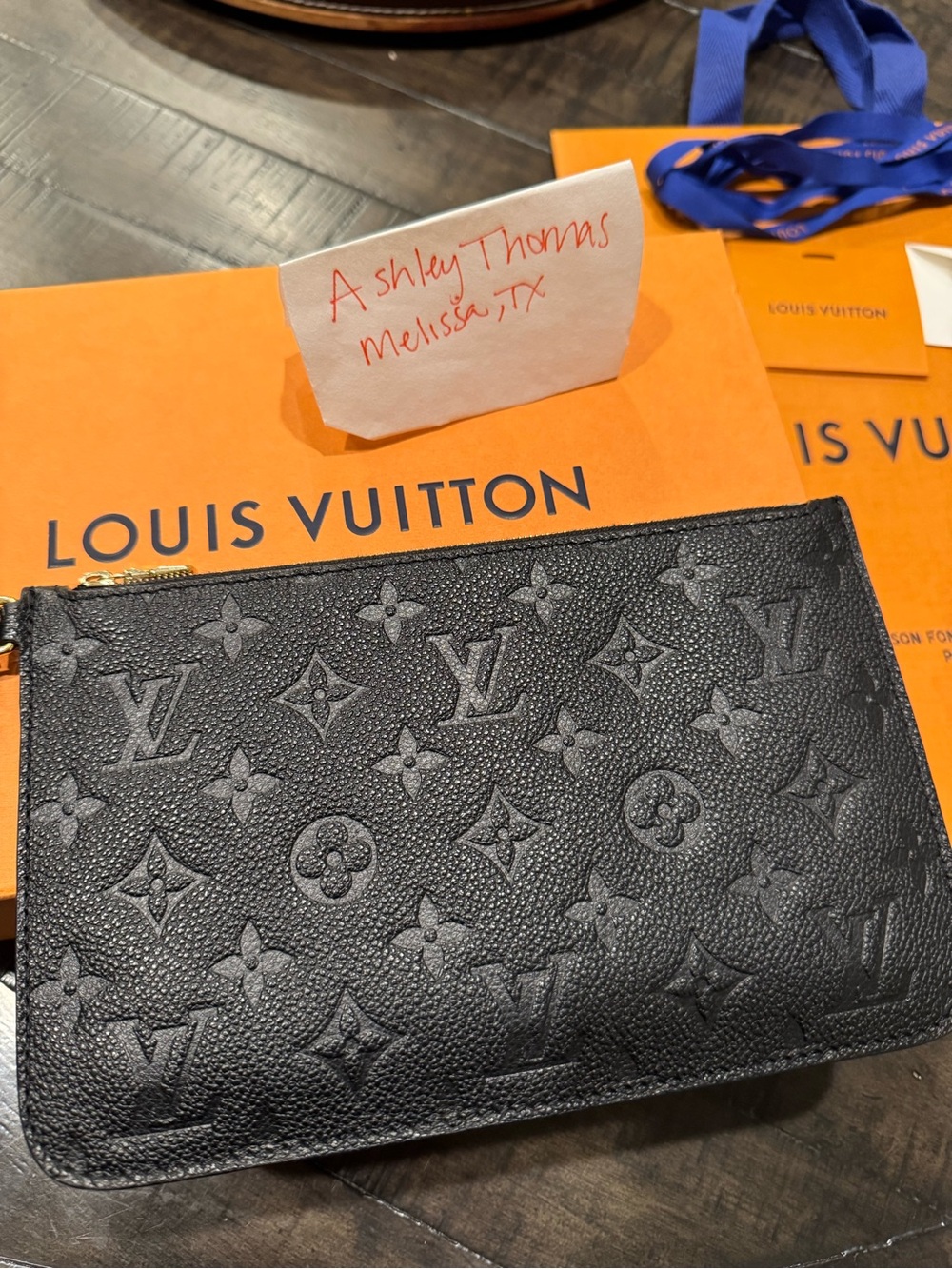 Louis Vuitton Black Monogram Empreinte Leather Pouch